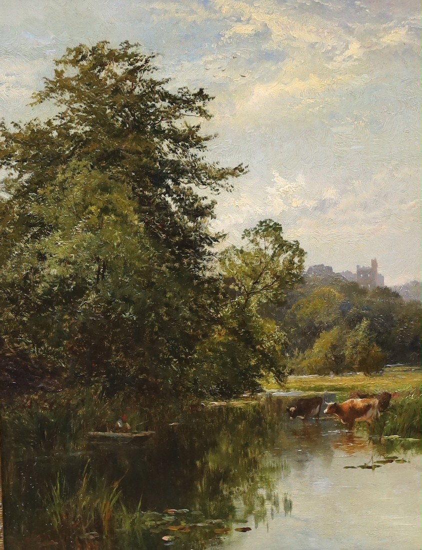 Walter Wallor Caffyn (1845-1898), oil on canvas, 'Arundel Castle from the meadows', signed and inscribed verso, 40 x 30cm